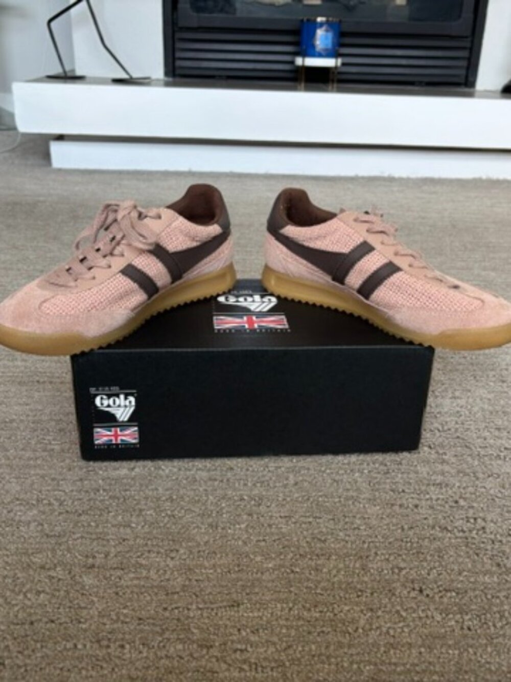 Gola Women's Tornado Zephyr Cameo/Dark Brown Sneakers in Perfect Condition - Picture 5 of 8